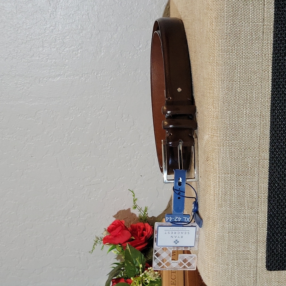 RYAN SEACREST Brown XL 42-44 Leather Belt 11RS01XZ01